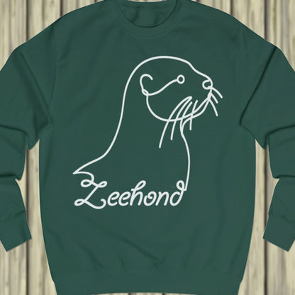 Zeehond lijntekening wit sweatshirt