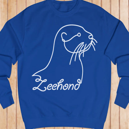 Zeehond lijntekening wit sweatshirt