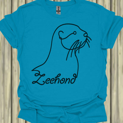 Zeehond lijntekening zwart T‑Shirt