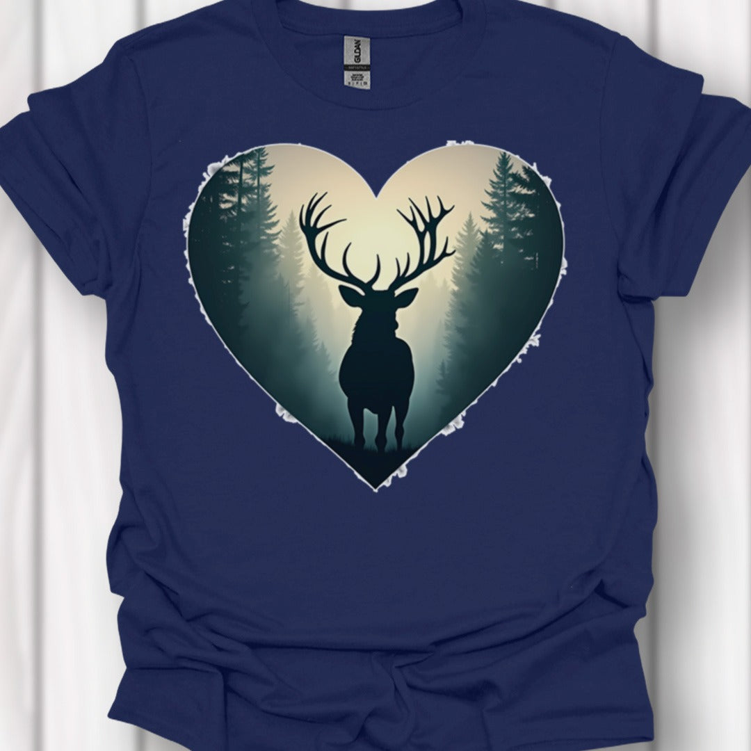 Majestueus hert in hartvorm tijdloos T-shirt
