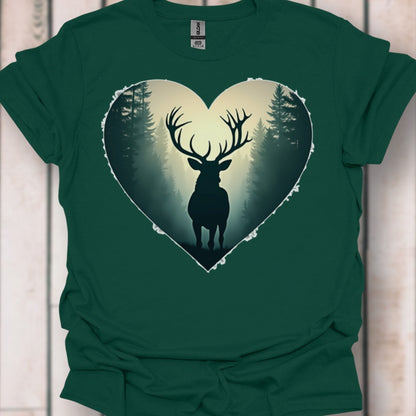 Majestueus hert in hartvorm tijdloos T-shirt