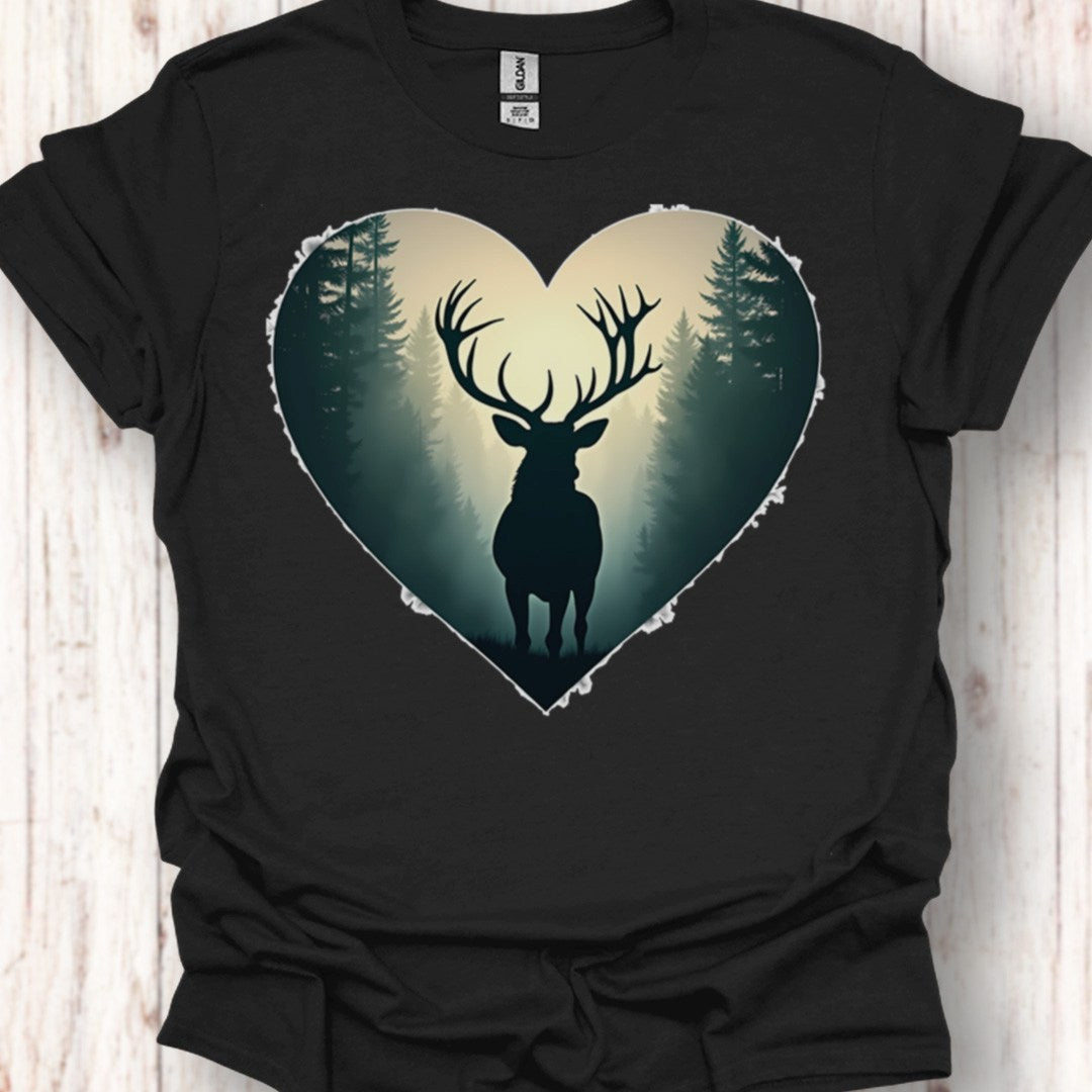 Majestueus hert in hartvorm tijdloos T-shirt