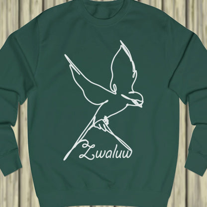 Swallow line drawing white sweatshirt