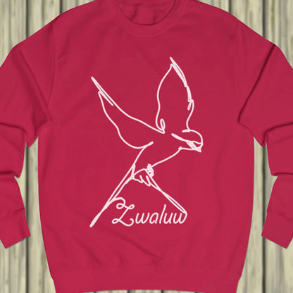 Swallow line drawing white sweatshirt