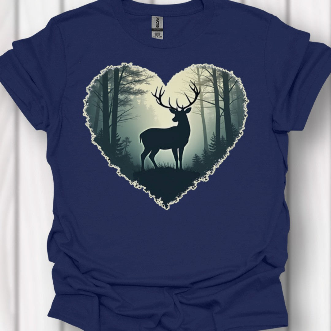 Imposant hert in hartvorm tijdloos T-shirt