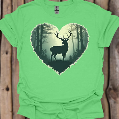 Imposant hert in hartvorm trendy T-shirt