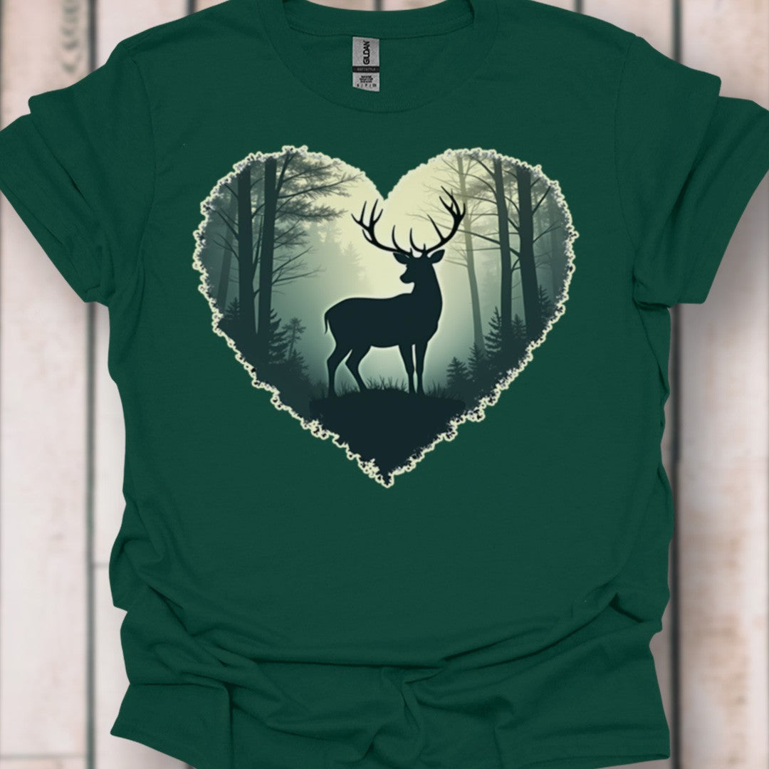 Imposant hert in hartvorm tijdloos T-shirt