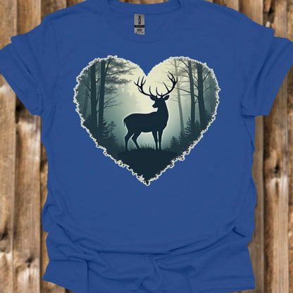 Imposant hert in hartvorm trendy T-shirt