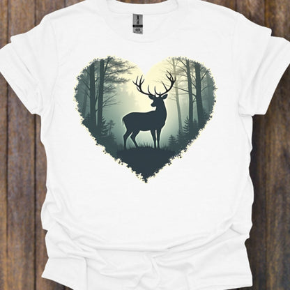 Imposant hert in hartvorm tijdloos T-shirt