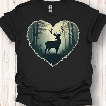 Imposant hert in hartvorm tijdloos T-shirt