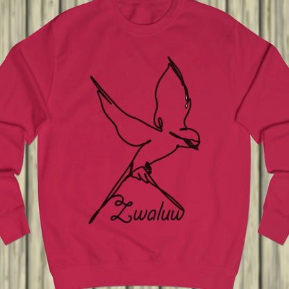 Swallow line drawing black sweatshirt