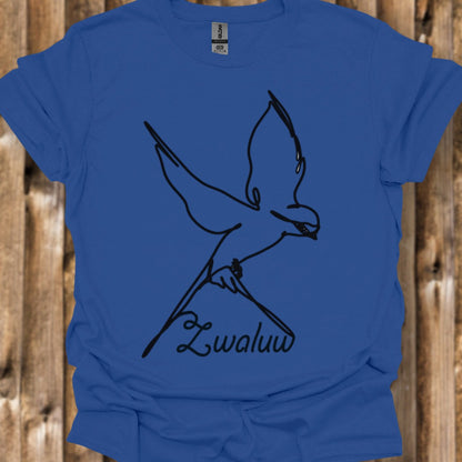 Zwaluw lijntekening zwart T‑Shirt