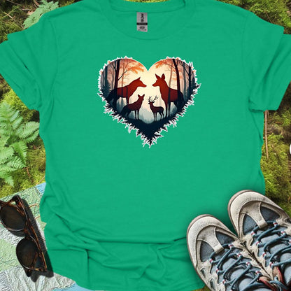 Bosdieren in hartvorm trendy T-shirt
