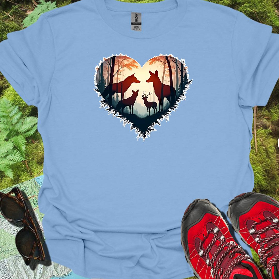 Bosdieren in hartvorm trendy T-shirt