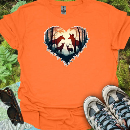 Bosdieren in hartvorm trendy T-shirt