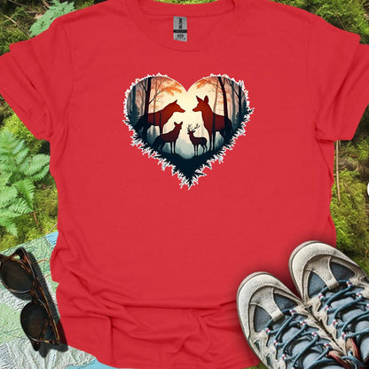 Bosdieren in hartvorm trendy T-shirt