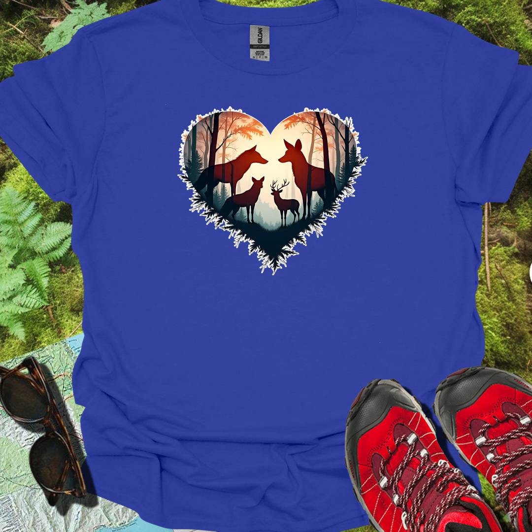 Bosdieren in hartvorm trendy T-shirt