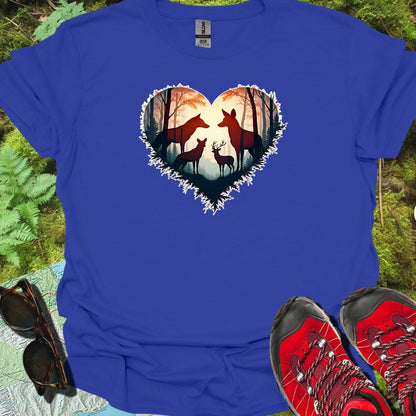 Bosdieren in hartvorm trendy T-shirt
