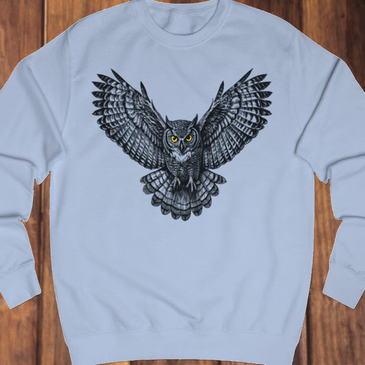 Flying owl black sweatshirt
