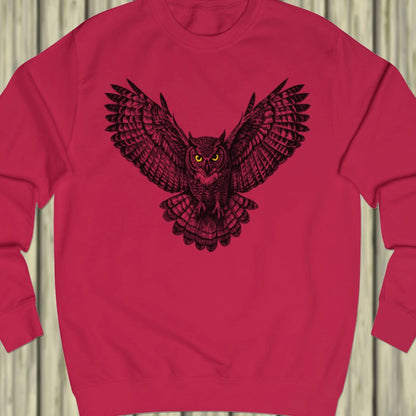 Flying owl black sweatshirt