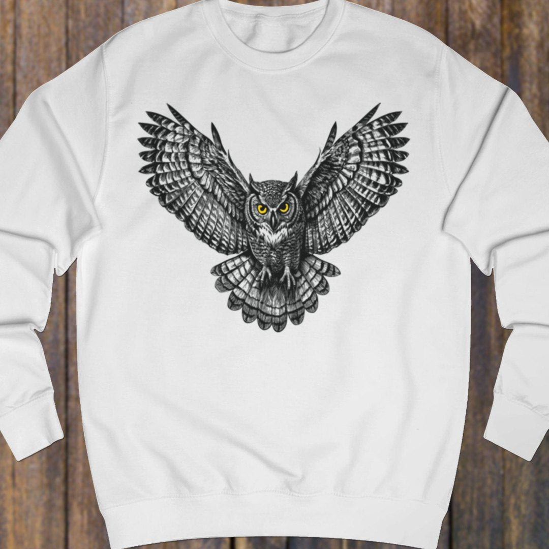 Flying owl black sweatshirt