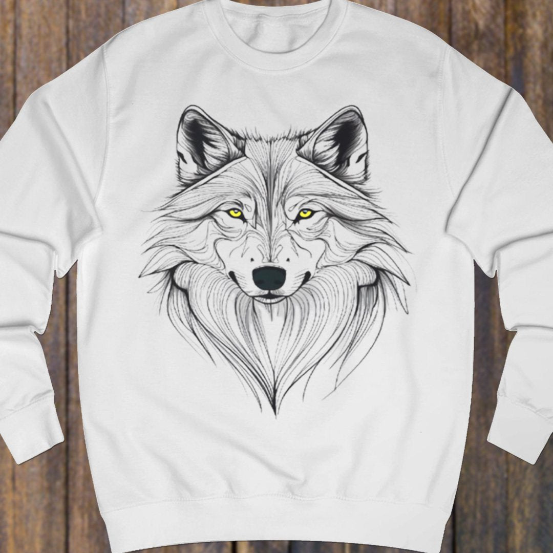 Wolf lijntekening sweatshirt