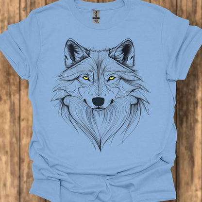 Wolf lijntekening T‑Shirt