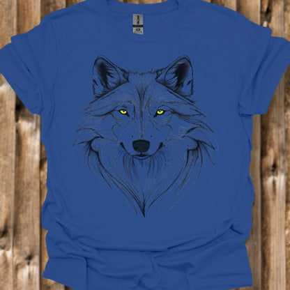 Wolf lijntekening T‑Shirt
