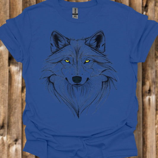 Wolf lijntekening T‑Shirt