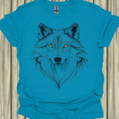 Wolf lijntekening T‑Shirt