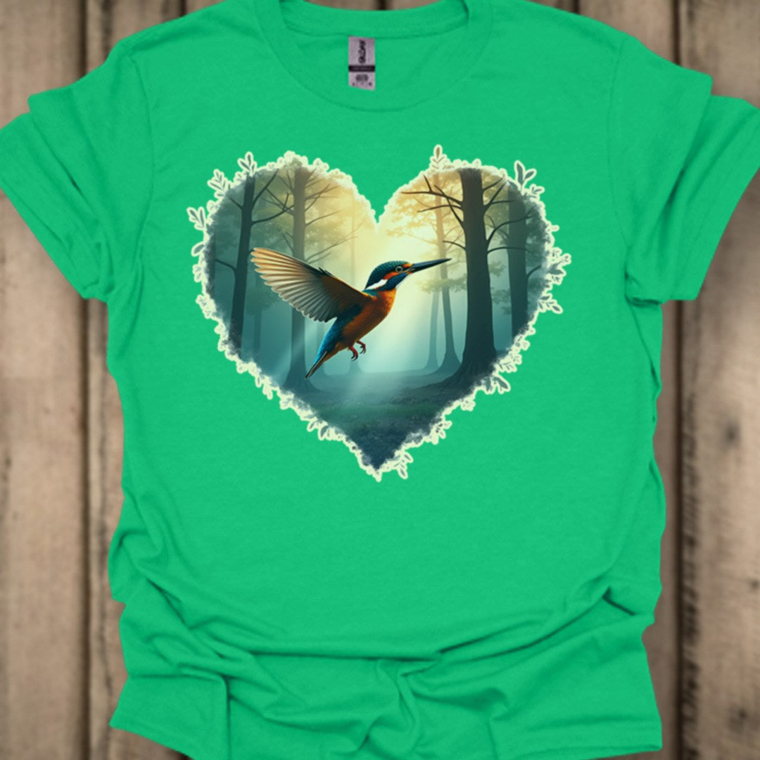 IJsvogel vliegend hartvorm trendy T-shirt