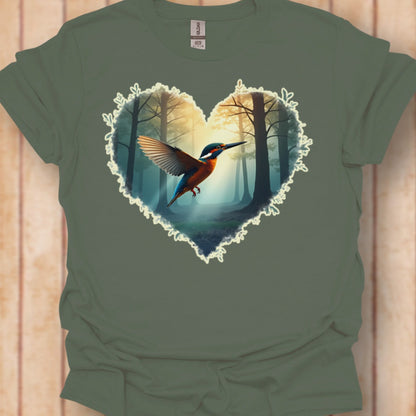 IJsvogel vliegend hartvorm tijdloos T-shirt