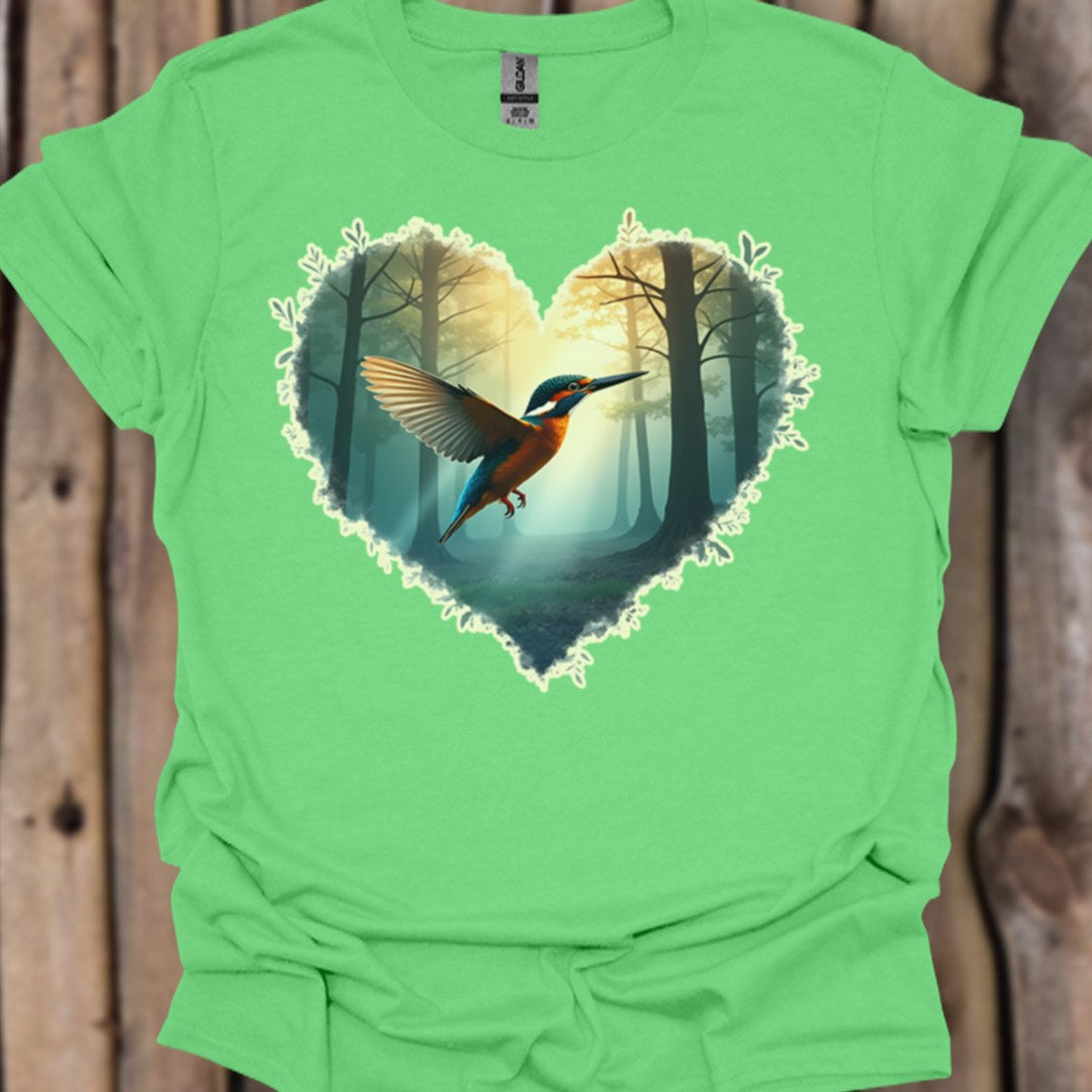 IJsvogel vliegend hartvorm trendy T-shirt