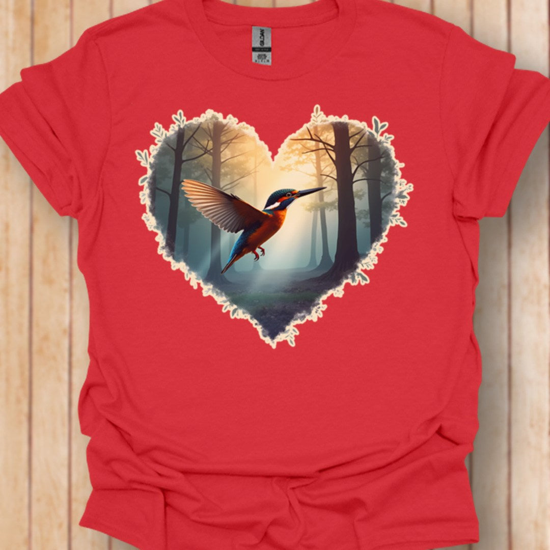 IJsvogel vliegend hartvorm trendy T-shirt