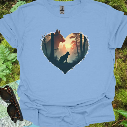 Lynx en forme de coeur T-shirt tendance 
