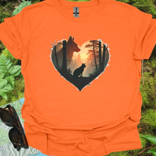 Lynx en forme de coeur T-shirt tendance 