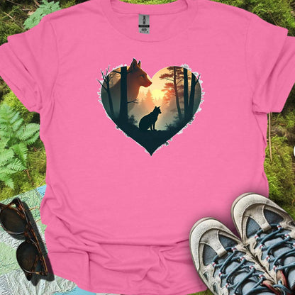 Lynxes in heart shape trendy T-shirt