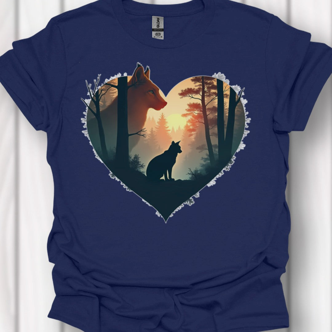Lynxen in hartvorm tijdloos T-shirt