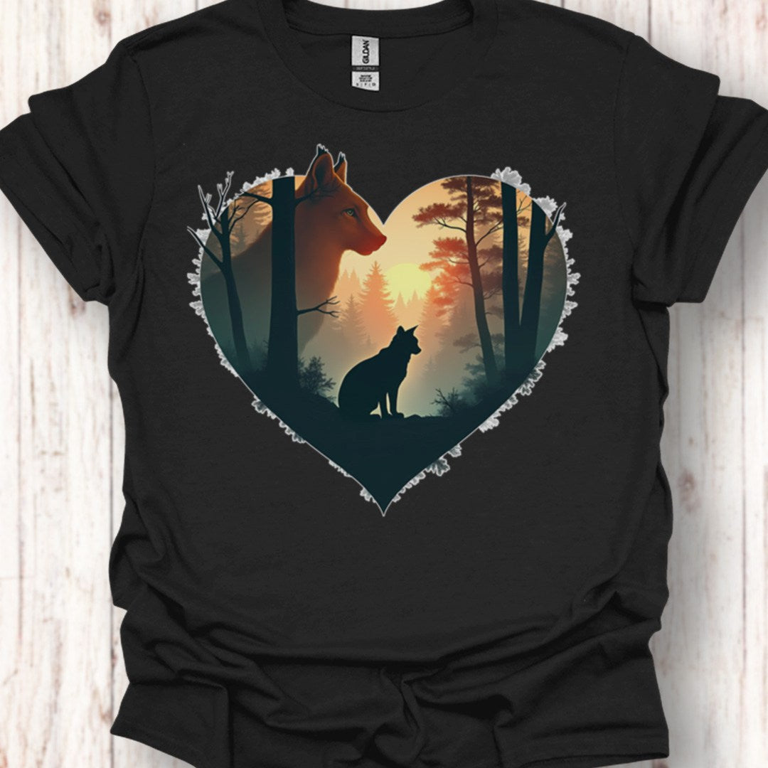 Lynxen in hartvorm tijdloos T-shirt
