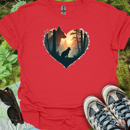 Lynxes in heart shape trendy T-shirt