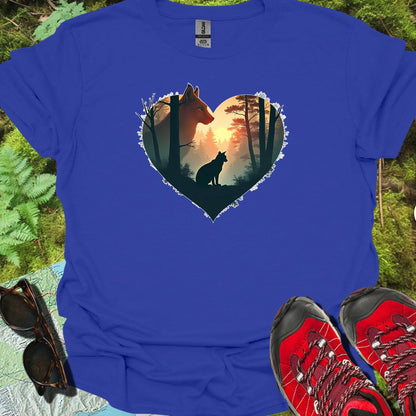 Lynxes in heart shape trendy T-shirt