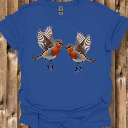 Fladderende roodborstjes trendy T-shirt