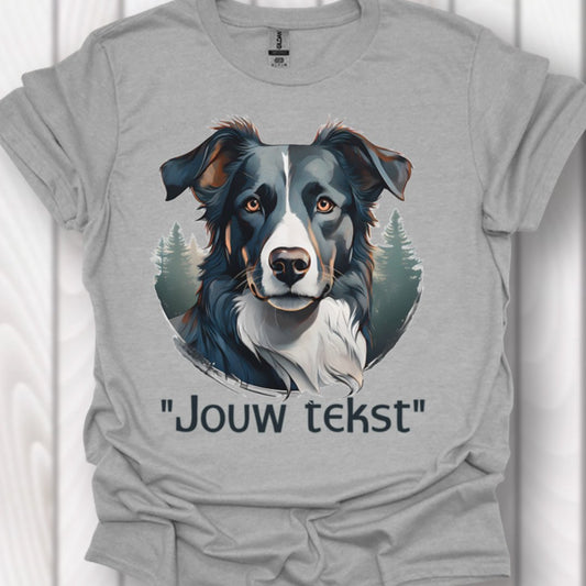 Border Collie "jouw tekst" T‑shirt