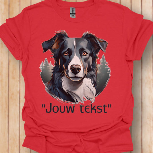 Border Collie "jouw tekst" T‑shirt