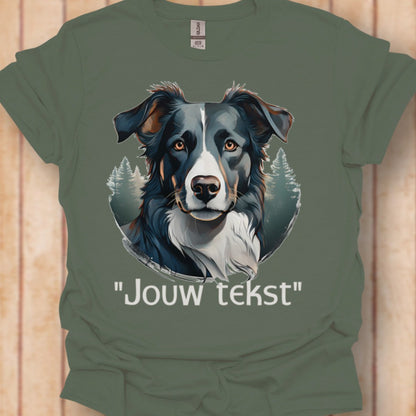 Border Collie "jouw tekst" T‑shirt