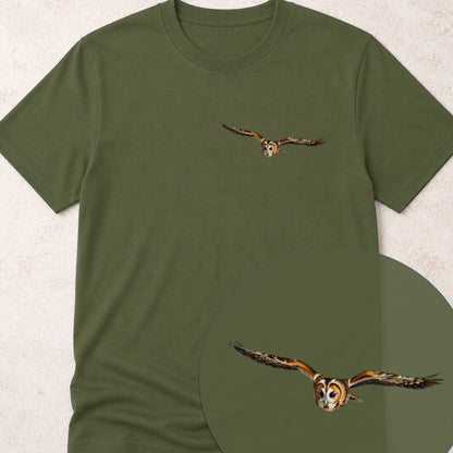 T-shirt premium Chouette hulotte planante