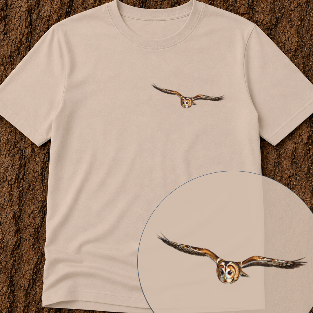 T-shirt premium Chouette hulotte planante