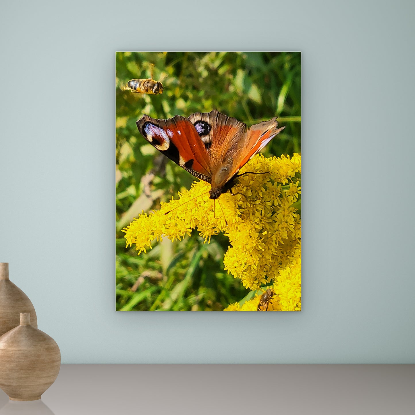 Vlinder en Bij - Aluminium  - 50 x 70 cm