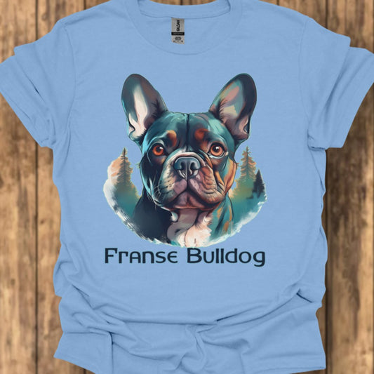 Franse Bulldog met rasnaam T‑shirt
