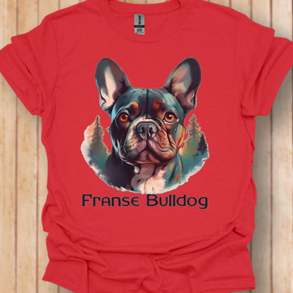 Franse Bulldog met rasnaam T‑shirt